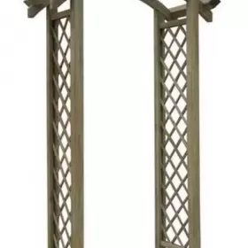 Pergola łukowa przejscie ogrodowe drewniane krata ażur