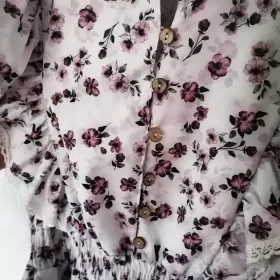 Sukienka vintage boho kwiatuszki guziki koronka S M L