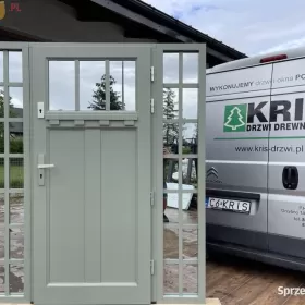 Drzwi drewniane AMERYKAŃSKIE KRIS zewnętrzne NA WYMIAR ,Klam