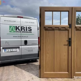 Drzwi drewniane AMERYKAŃSKIE KRIS zewnętrzne NA WYMIAR ,Klam