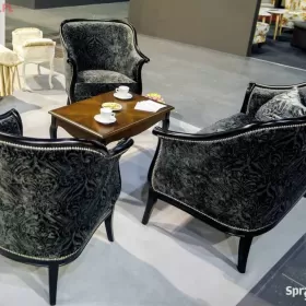 Stylowy włoski salonik Sofa Fotel Stolik kawowy Meble salon