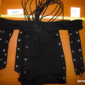 Szorty Czarne Spodenki Krótkie Sznurki Wiązane S M L XL