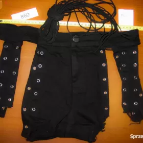 Szorty Czarne Spodenki Krótkie Sznurki Wiązane S M L XL