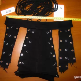 Szorty Czarne Spodenki Krótkie Sznurki Wiązane S M L XL