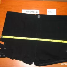 Spodenki Czarne Szorty Paski Sexy Damskie Biodrówki S - XXL