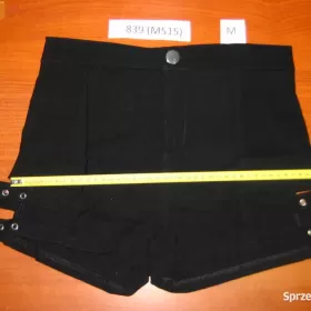 Spodenki Czarne Szorty Paski Sexy Damskie Biodrówki S - XXL