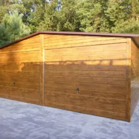 Garaż blaszany Blaszak DREWNOPODOBNY 6x5 6x6 8x5 8x6 ORZECH ZŁOTY DĄB