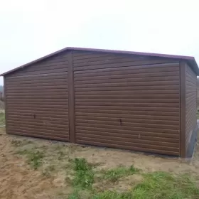 Garaż blaszany Blaszak DREWNOPODOBNY 6x5 6x6 8x5 8x6 ORZECH ZŁOTY DĄB