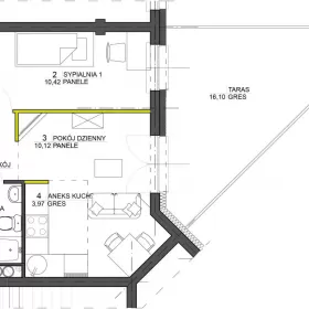 Mieszkanie 0.7 z tarasem (powierzchnia tarasu to 16,10 m2)