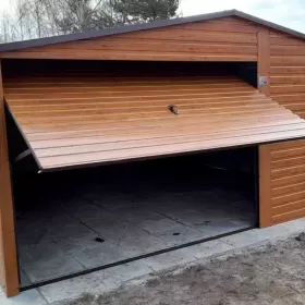 Garaże Blaszane Garaż Blaszany Drewnopodobny Blaszak 5x5 6x6 7x5 8x6
