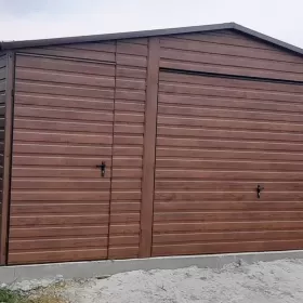 Garaże Blaszane Garaż Blaszany Drewnopodobny Blaszak 5x5 6x6 7x5 8x6