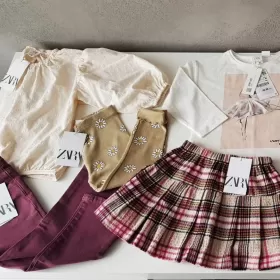 Zara zestaw wiosenny dla dziewczynki 5 sztuk roz. 98 i 104