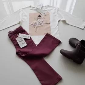 Zara zestaw wiosenny dla dziewczynki 5 sztuk roz. 98 i 104