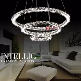 Żyrandol kryształowy led ring 60/40/20 47% rabat