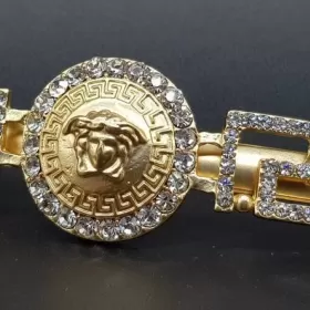 Złota Versace Medusa Wsuwka Spinka Meduza Solidna Wyzywająca