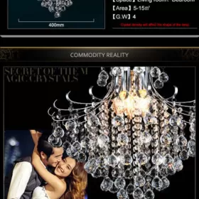 Żyrandol kryształowy nowoczesny luxury 47% rabat