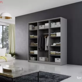 Szafa przesuwna MEBLO 2 200 SZARA lustro DARMOWA DOSTAWA