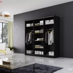 Szafa przesuwna MEBLO 200 CZARNA nowa DARMOWA DOSTAWA