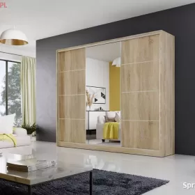 Szafa przesuwna MEBLO4 250 SONOMA lustro DARMOWA DOSTAWA