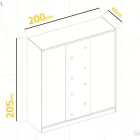 Szafa przesuwna MEBLO 1 200 SZARA lustro DARMOWA DOSTAWA