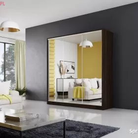 Szafa przesuwna MEBLO 2 200 WENGE lustro DARMOWA DOSTAWA