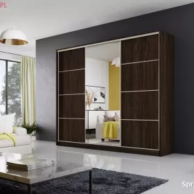 Szafa przesuwna MEBLO 4 250 WENGE lustro DARMOWA DOSTAWA