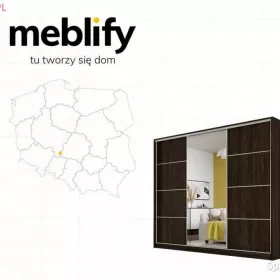 Szafa przesuwna MEBLO 4 250 WENGE lustro DARMOWA DOSTAWA
