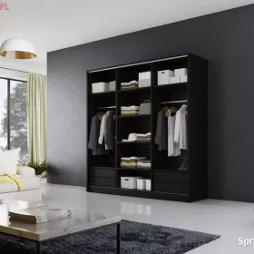 Szafa przesuwna MEBLO 1 200 CZARNA lustro DARMOWA DOSTAWA