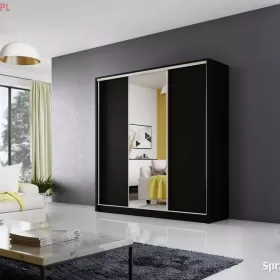 Szafa przesuwna MEBLO 1 200 CZARNA lustro DARMOWA DOSTAWA